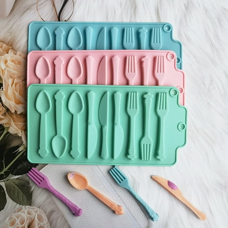 

Biscuit Mold Flexible Heat-Resistant Reusable 3D Spoon Shaped Silicone Mold DIY Fondant Chocolate Mold Bakery Tool