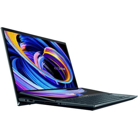 ASUS - Zenbook Pro Duo 15 Touch Laptop OLED - Intel Core i9 with 32GB RAM - Nvidia GeForce RTX 3070 Ti - 1TB SSD - Celestial Blue