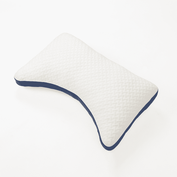 Zonli LunarShape Side Sleeper Pillow, Adjustable Memory Foam Blend, Ergonomic Arc & 2-Inch Elevated Edge, Cooling Bamboo Pillowcase, Standard Size, 1 Count