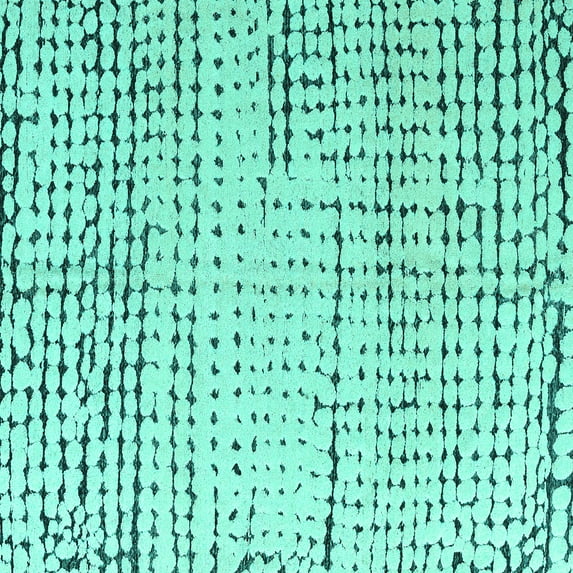 Ahgly Company Indoor Square Solid Turquoise Blue Modern Area Rugs, 5' Square