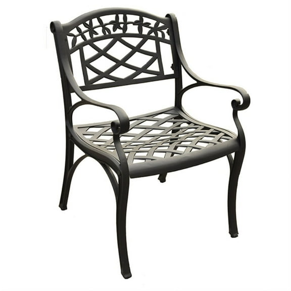 Relax in Style with our Heavy-Duty Aluminum Armchair - Charcoal Black Finish, Set of 2