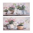 thumbnail image 1 of Tableau Mural sur Toile Peint à la Main, Paysage de Table Floral en Pot - Ensemble de 2, 1 of 3