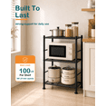 thumbnail image 3 of Sakugi Storage Shelves - 3 Tier Shelf Organizer, with Adjustable Leveling Feet, Space-Saving Shelves Organizer for Pantry, Laundry, Kitchen, 18.4"×12.6"×30.5", Black, 3 of 5