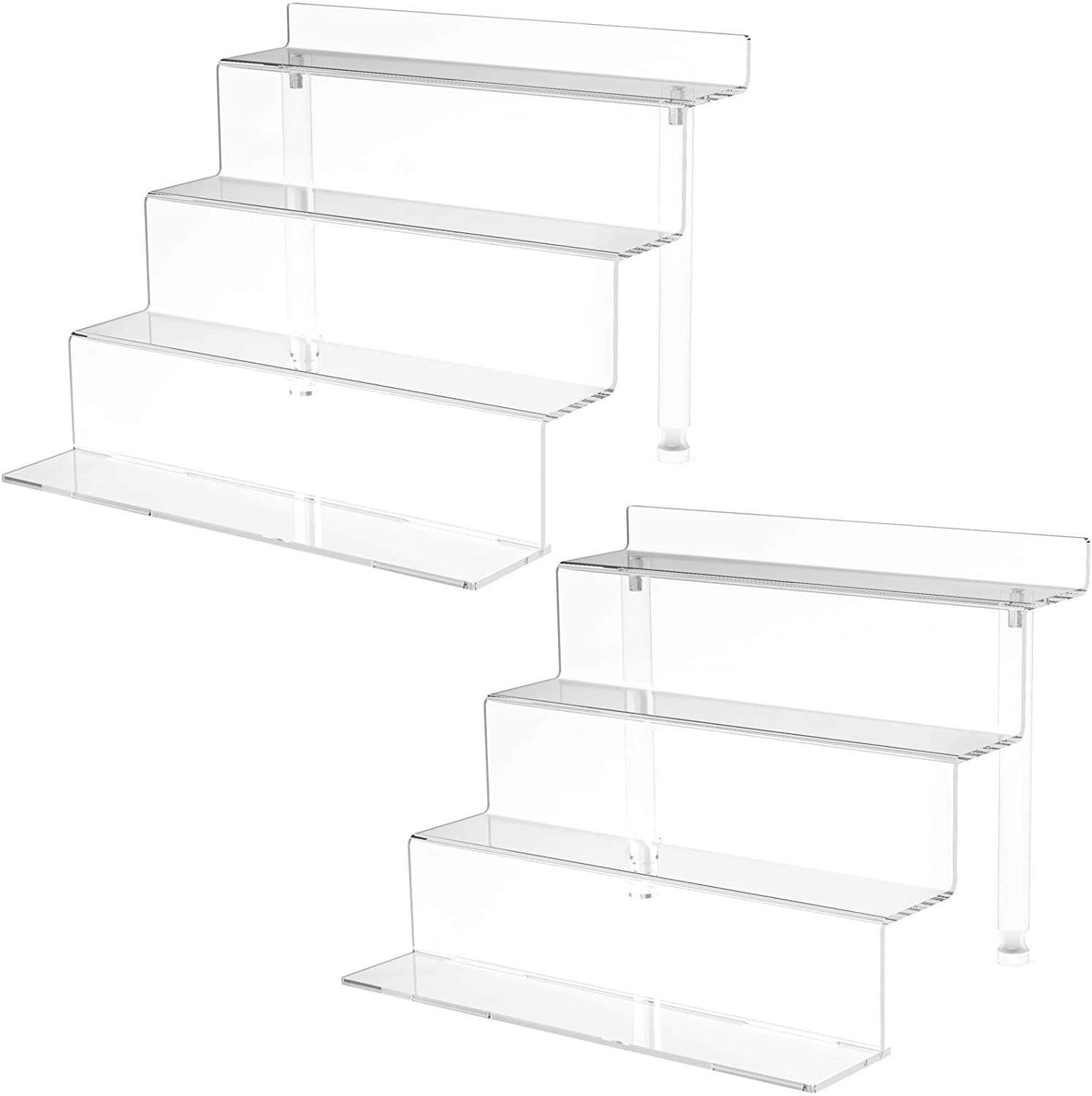 MZDXJ Acrylic Display Shelf, 2 Pack Acrylic Display Makeup Stands 4