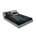 thumbnail image 2 of Ambesonne Fantasy Fitted Sheet & Pillow Sham Set, Fantasy Building Gothic, Full, Grey and Red, 2 of 2