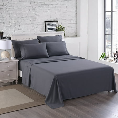 6Pieces 3000TC Soft Microfiber Bed Sheet Set,Wrinkle & Fade Resistant Collection Bed Sheet