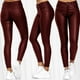 thumbnail image 1 of Pantalones casuales de cuero de color sólido de primavera, leggings, pantalones de mujer, 1 of 4