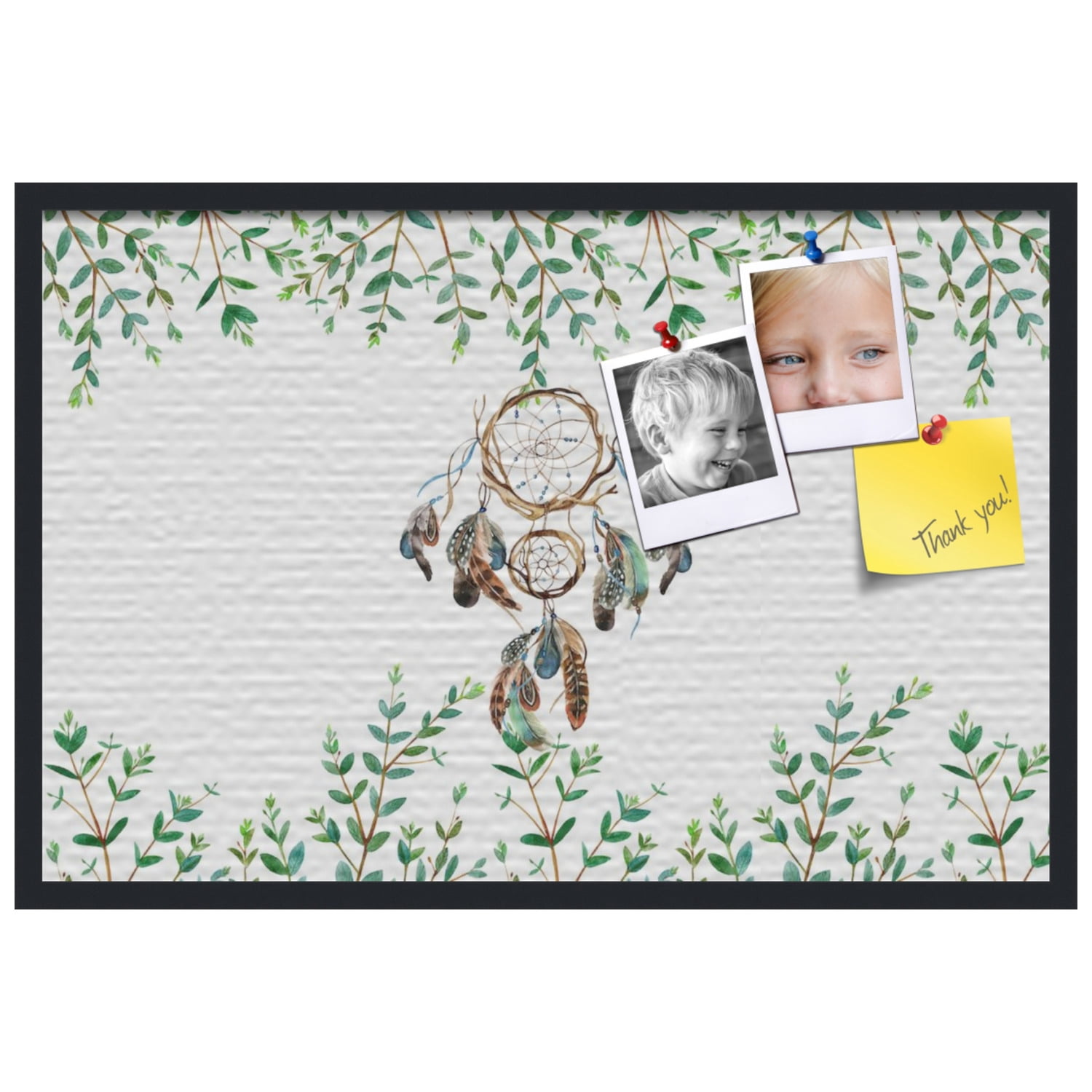 PinPix 36x24 Custom Cork Bulletin Board Dreamcatcher Poster Board Has a Fabric Style Canvas Finish, Framed in Dreamcatcher, by ArtToFrames (PinPix-1493)