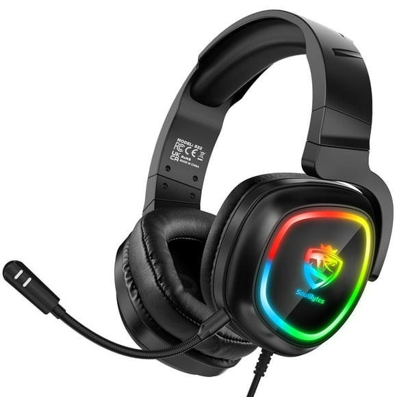 Auriculares Gaming YUOY: PC, PS4, PS5, Xbox, Switch. Sonido 7.1, Micrófono Cancelación Ruido, RGB, Supraaural.