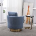 thumbnail image 4 of Fabric Swivel Barrel Chair, Modern Upholstered Swivel Sofa Chair with 360 Degree Swivel Stainless Steel Base and Convertible Seat Cushion, 4 of 8