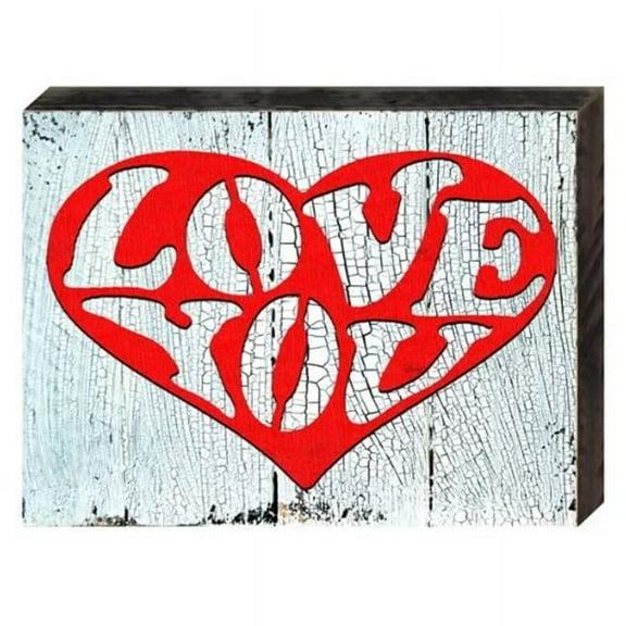 Designocracy 98733-18 Love You Heart Art on Board Wall Decor