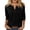 Z21Black, variant on Women's Casual Henley T Shirt 3/4 Sleeve Button V Neck Solid Color Loose Fit Top Light Brown M
