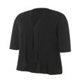 thumbnail image 3 of Lightweight Cardigans for Women Soft Open Front Casual Cardigans 3/4 Sleeve Draped Ruffles Sweater, 3 of 8