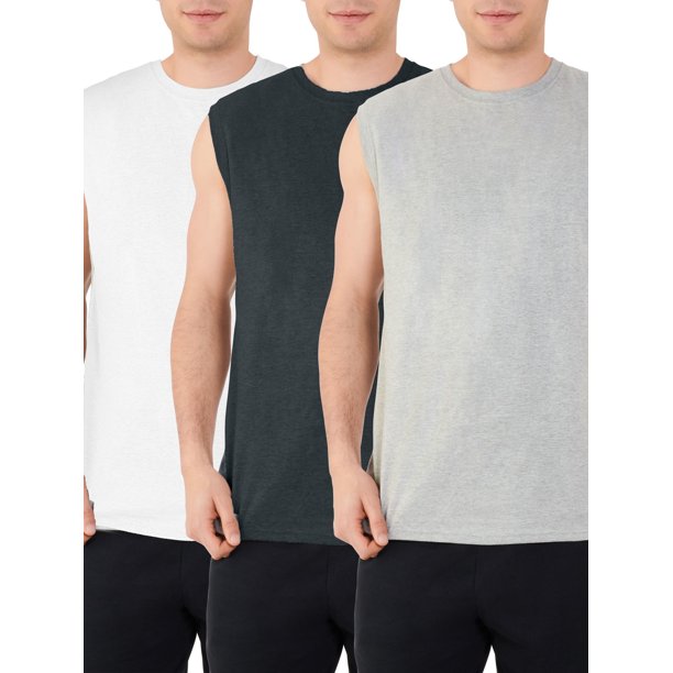 Fruit of the Loom Men's Dual Defense UPF Sleeveless Muscle Shirt, 3 Pack, Sizes S4XL