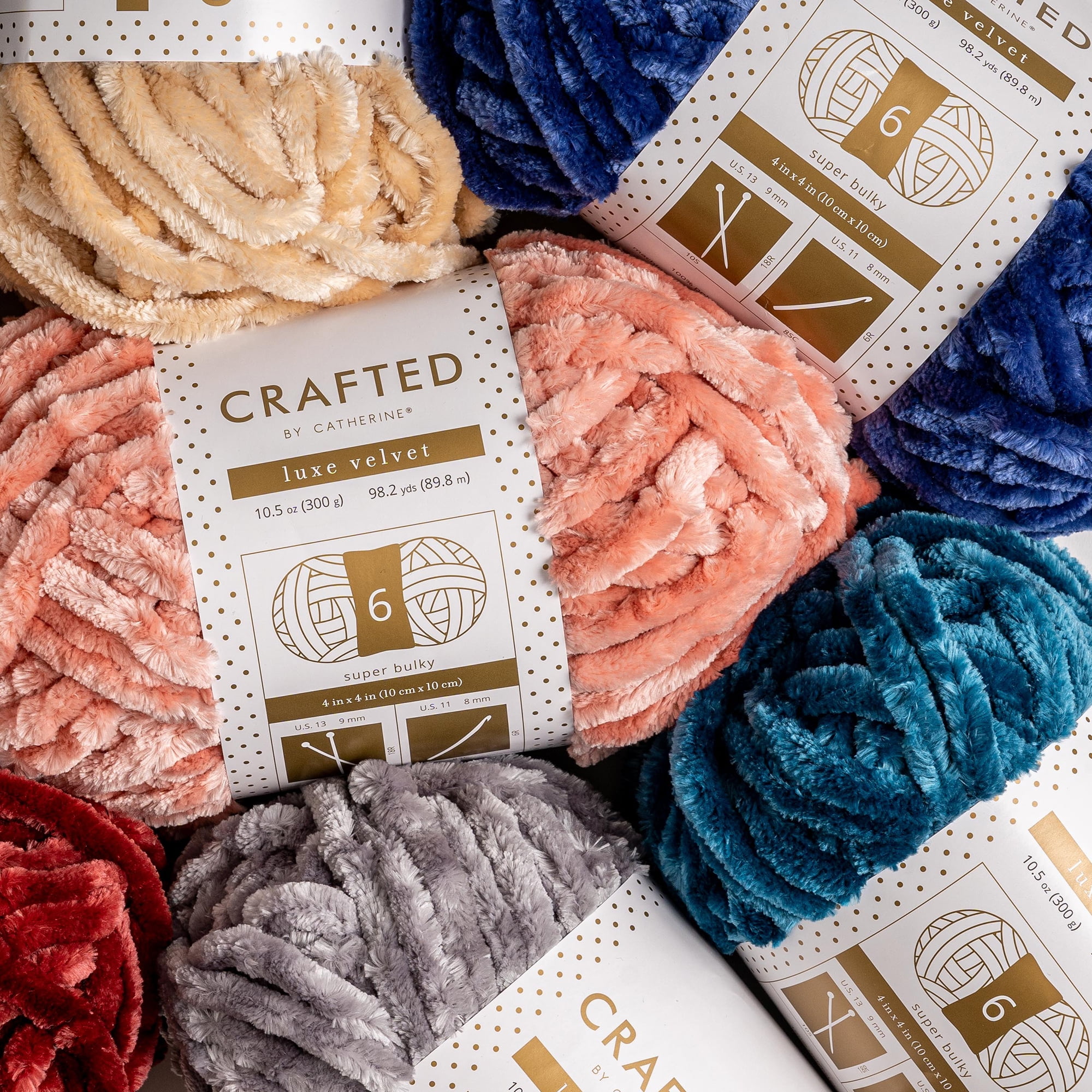 Crafted by Catherine Dark Teal Luxe Velvet Super Bulky Yarn, 98 yards, 10.5oz/300g (2 Pack)