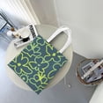 thumbnail image 3 of YFYANG Reusable Cotton Canvas Tote Shopping Bag, Green Flower Graffiti Washable Portable Grocery Bag for Daily Travel, 3 of 8