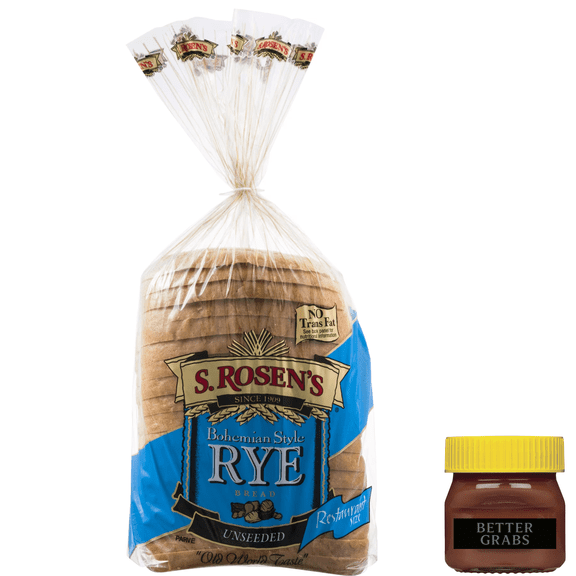 S. Rosen's Unseeded Deli & Bohemian Style Rye Fresh Bread, 24 oz.