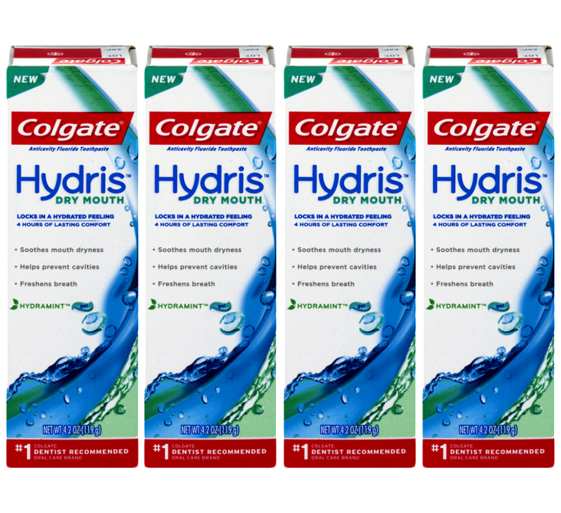 Colgate Anticavity Fluoride Toothpaste Hydris Dry Mouth, 4.2 Ounce (Pack of 4)