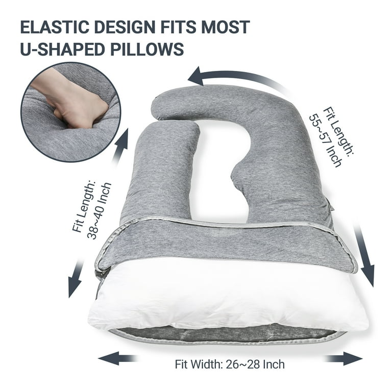 Momcozy Pregnancy Pillow Cover U Shaped Fits Most 55 57 Inch U Shaped Pregnancy Pillows