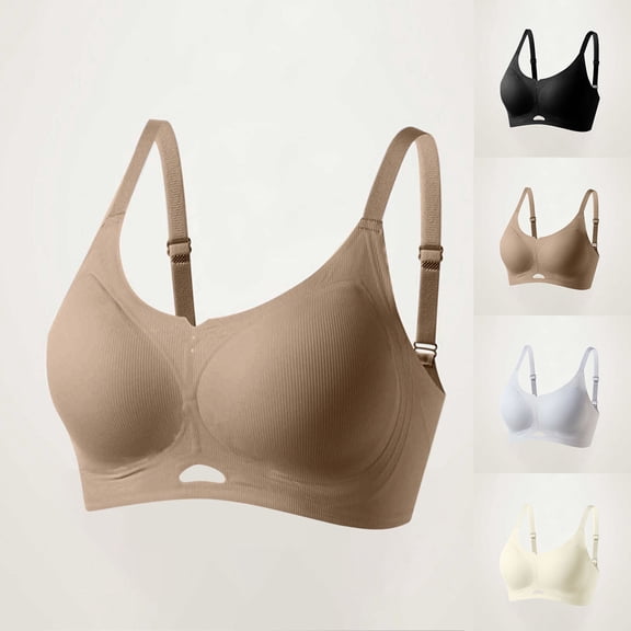 HBGVBA Wireless Bras for Women Seamless Padding Lift Solid Color Supportive Comfortable Bralette
