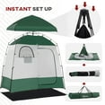 thumbnail image 5 of Outsunny Shower Tent, Pop Up Privacy Shelter for Camping, Dressing Changing Room w/ 2 Rooms, Shower Bag, Floor and Carrying Bag, Green, 5 of 9