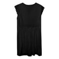 thumbnail image 5 of Vestido de mujer con cuello en V, encaje y bordado - Bohemio, manga corta, tejido suave y transpirable, estilo informal y silueta en A, 5 of 5