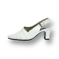 thumbnail image 3 of Susie Women Wide Width Leather Slingback Pump WHITE 9.5, 3 of 6