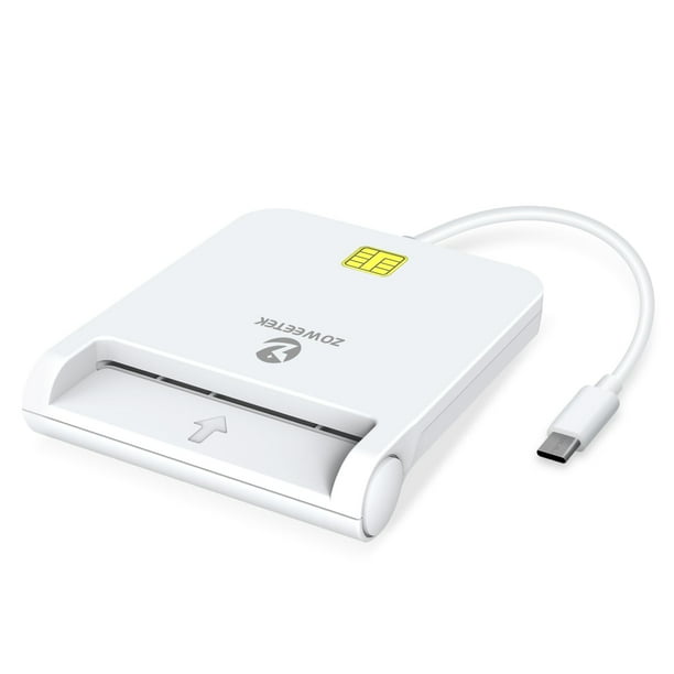 Lector CAC ZOWEETEK Military USB C para Mac/Windows/Linux blanco