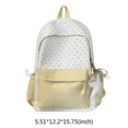 thumbnail image 2 of Polka Dots Color Blocking School Backpack, Lightweight Bag with Star Pendant, Cute Aesthetic Laptop Backpack for Outdoor Shopping Travel, Yellow, 2 of 7