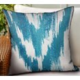 thumbnail image 2 of Plutus Teal Avalanche Blue Ikat Luxury Outdoor/Indoor Throw Pillow Double sided 22" x 22", 2 of 2