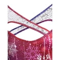thumbnail image 4 of Rosegal Plus Size Christmas Snowflake Ombre Lace Insert Tunic Tee Red L, 4 of 4