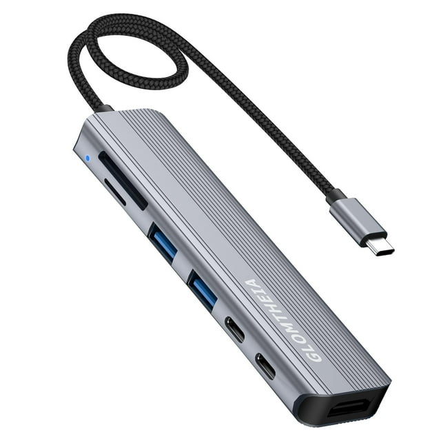 Hub USB C Glomtheia 7 en 1 4K HDMI 100 W PD USB 3.0