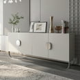 thumbnail image 3 of Clihome 4-Door Accent Sideboard Storage Cabinet with Adjustable Shelves, 70" White Modern Sideboard Buffet Cabinet for Kitchen, Dining Room, Living Room, Entryway, 3 of 9