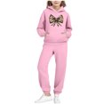 thumbnail image 3 of Piuwrlz Toddler Sweatsuits Sets 2pcs Girls Jogger Set Pocket Round Neck Sweats and Sweatpants Pink Size 5 Years, 3 of 7