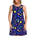 thumbnail image 1 of Xecao Robes d'Été Mathématiques et Chimie pour Femmes Robes Décontractées de Plage Sans Manches Robe Évasée avec Poches, 1 of 7