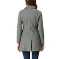 thumbnail image 3 of INSPIRE CHIC Women's Peter Pan Collar Single Breasted Mid Length Overcoat, 3 of 6