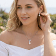 thumbnail image 3 of Yami 925 Sterling Silver Freshwater Pearl Necklace and Earrings Set for Women, 9-10mm White Teardrop Pearl Jewelry for her, 3 of 11
