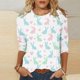 thumbnail image 1 of TaTaai Womens Easter Printed Round Neck 3/4 Sleeve Tops Casual Loose Fit Fashion Soft Lightweight Comfy Daily Wear T Shirts for Women Gift, 1 of 5