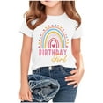 thumbnail image 5 of Delliss Girl Short Sleeve T-Shirts Summer Kids Birthday Graphic Crew Neck Tee Tops Casual Tops 2-15Y, 5 of 6
