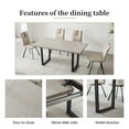 thumbnail image 3 of Modern Mid-Century Dining Table Set for 6-8 People Kitchen Dining Room Table Set Extendable Wood Dining Table and 6 Upholstered Chairs, Home Kitchen Furniture, 3 of 5