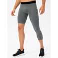 thumbnail image 4 of yeacher Men's Asymmetrical Basketball Compression Pants with Side Pockets, Patchwork Design, Grey, Size L (21329#), 4 of 7