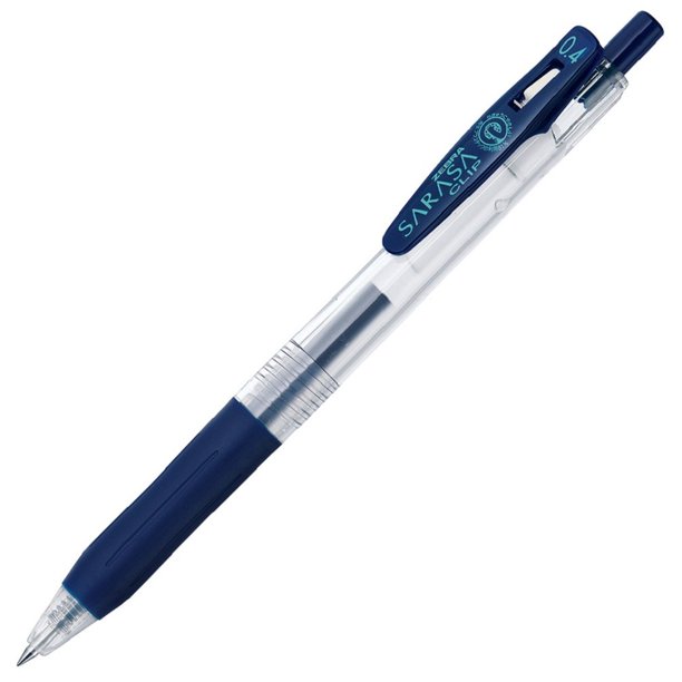 Bolígrafo de Gel Zebra B-JJS15-FB Sarasa Clip, 0.4, Azul Negro, 10 Piezas