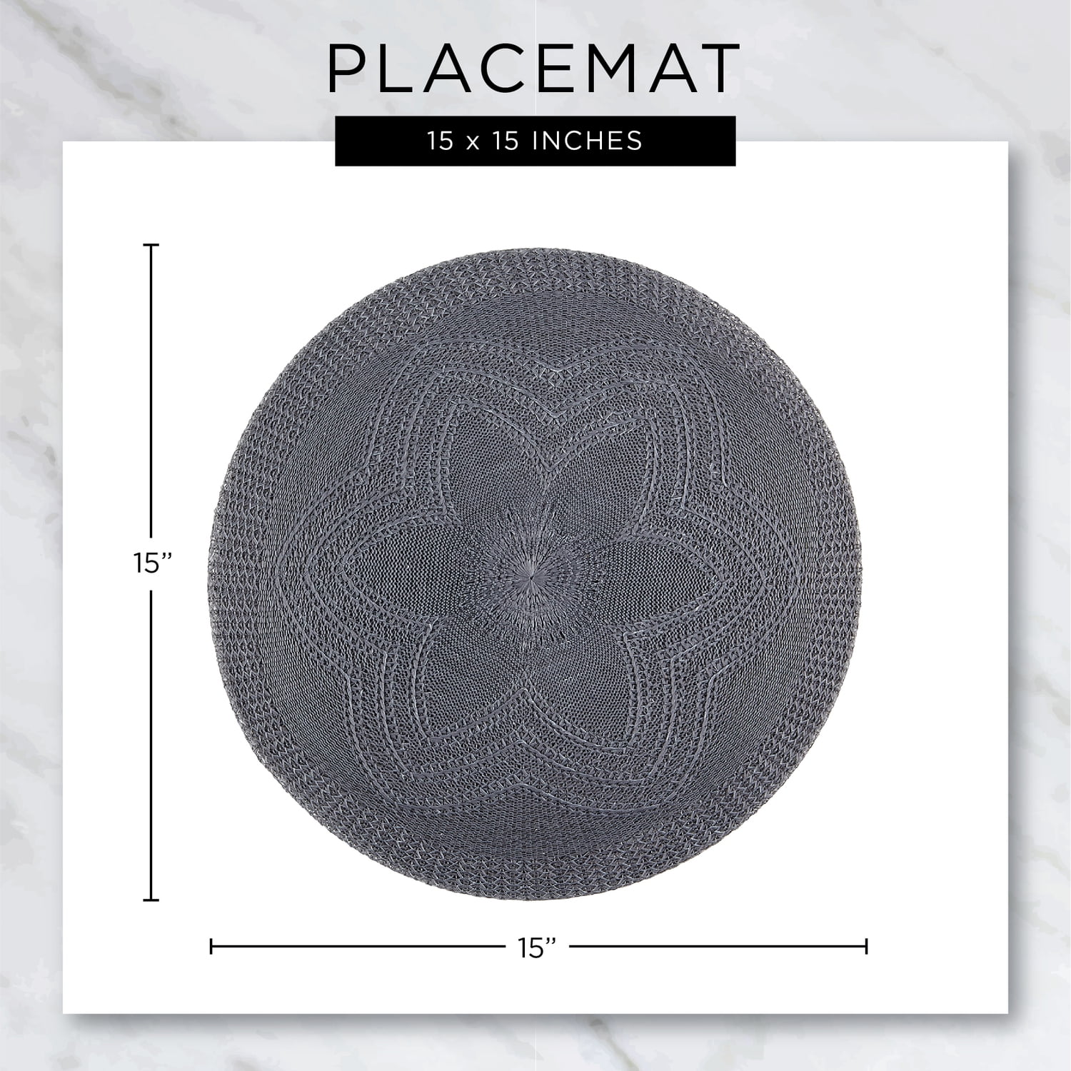 Contemporary Home Living Woven Round Dining Table Placemats - 15" - Brown and Tan