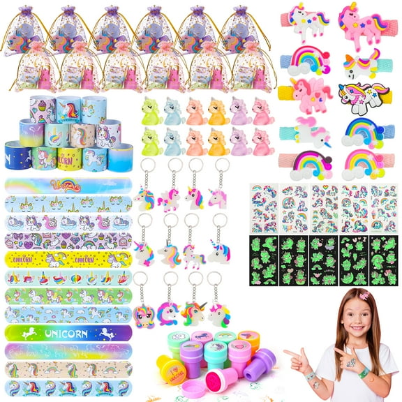 sixwipe 78 Pcs  UnIcorn Party Favors for Girls, Birthday Party Supplies, Goodie Bags Gifts,  Fillers Pinata Stuffers,Birthday Party Favors Decorations ,  Toys