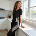 thumbnail image 2 of ZROVA Women's 2-Pack Summer Pajama Sets (4 Pieces) - Solid Color Short Sleeve Top & Long Pants Loungewear, Comfortable Casual Sleepwear for Home & Travel, 2 of 8