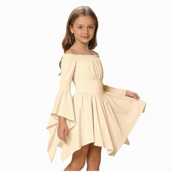 Kogui Girls Birthday Dress Baby Girl Clothes Newborn Dress Summer Toddler Girls' Clothing Casual Sundress with Cute Bag Infant Outfits 4T 5T (Beige,4-5 Years)