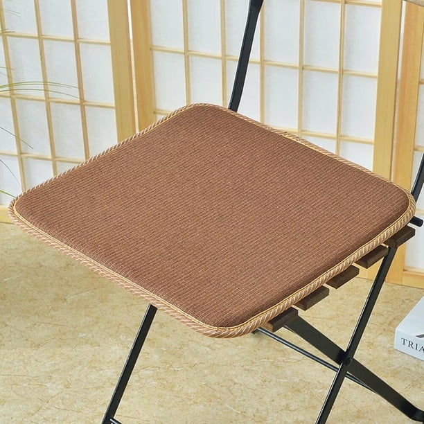 Xiao Hua Cojín grueso y cómodo para jardín, terraza, hogar, cocina, oficina, 2 unidades, marrón, 16 x 16 pulgadas