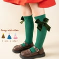 thumbnail image 4 of Esaierr Kids Girls Child Cotton Knee High Socks Cute Christmas Calf Soccer for Baby 3-12Y Fall Winter Red Thigh High Socks New Year Compression Socks Gift 2 Pairs, 4 of 9