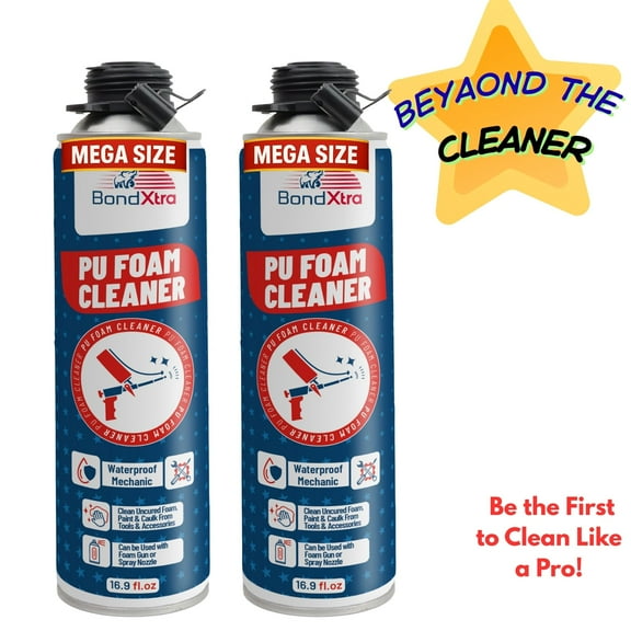 Spray Foam Cleaner (2x16.9 fl oz), Expanding Foam Gun Cleaner, Insulation Polyurethane and PU Sealant Remover for Pro Dispensing Gun, 2 Pack