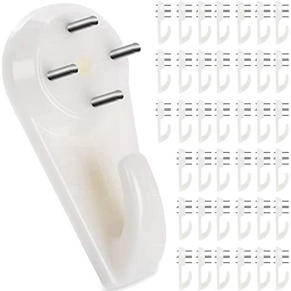 Stucco/Concrete Wall Hooks, No Damage Hook Hanging Kit, No Drilling Required, 40